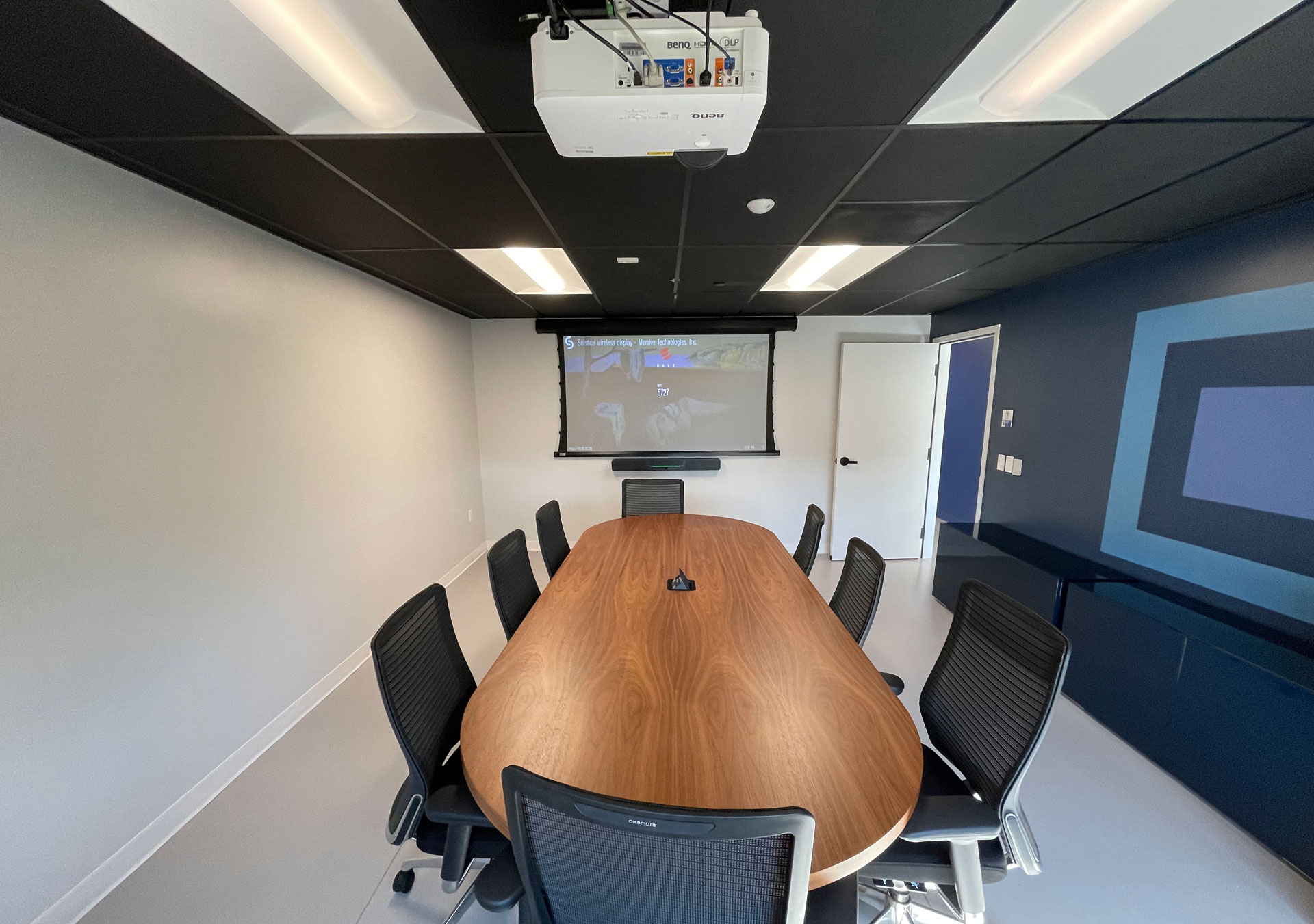 conference room with ceiling projector